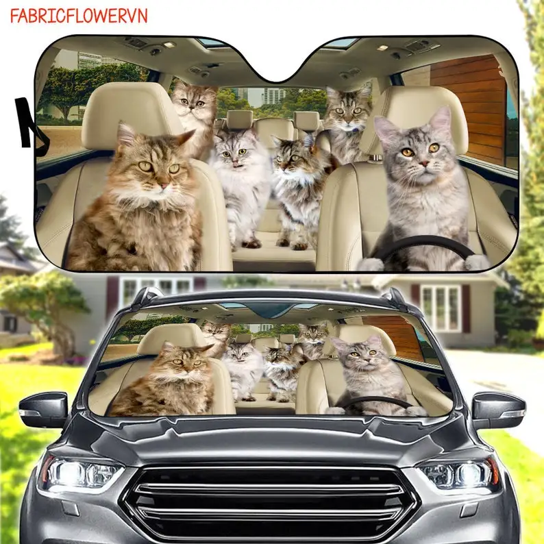 

Ragamuffin Cat Car Sunshade, Ragamuffin Cat Car Decoration, Cat Windshield, Cat Lovers Gift, Cat Car Sunshade, Gift For Mom, Gif