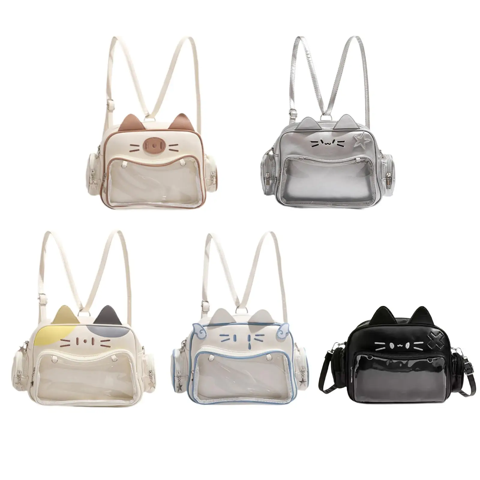 Cat Ita Bag Adjustable Strap Multipurpose Cute Pin Display Backpack for Cosplay
