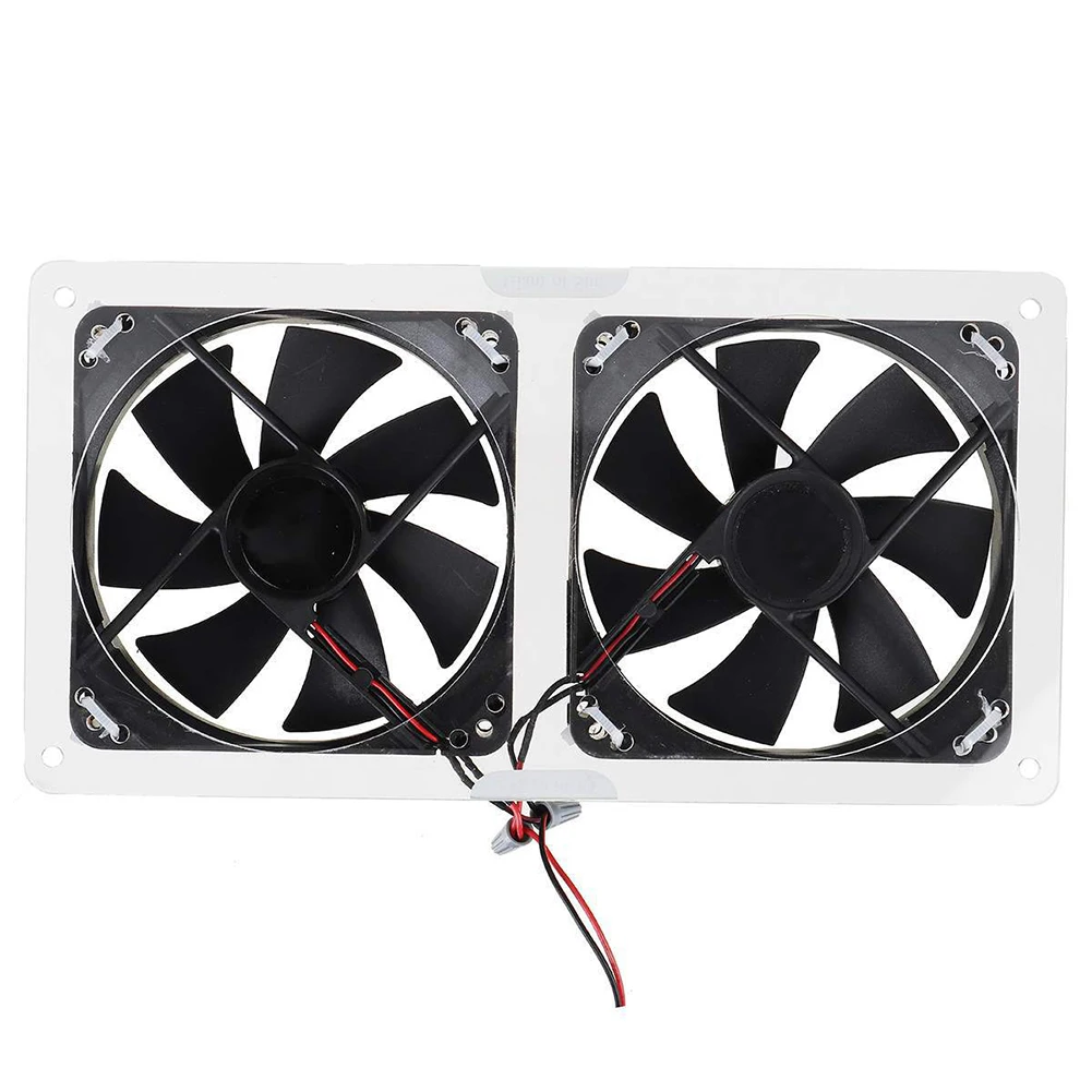 100W Solar Power Exhaust Fan Solar Panel With Dual Fans For Dog Chicken Coop RV Ventilation Solar Power Accessories