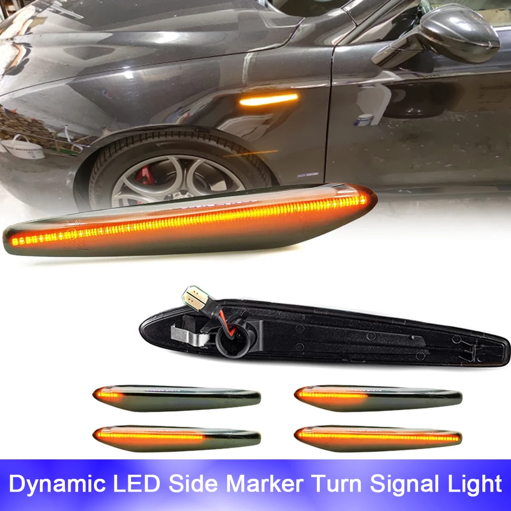 

LED Dynamic Amber Fender Side Marker Lights For Alfa Romeo 159 2005-2012 Brera Spider 2005-2011 Repeat Blinker Indicator Lamps