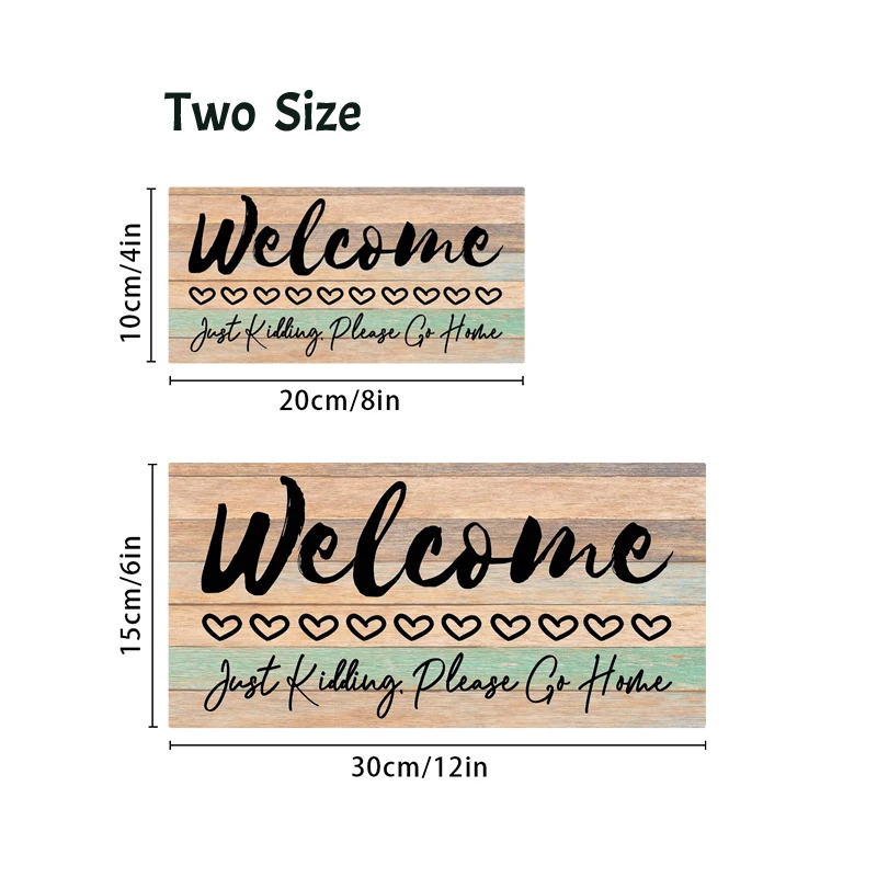 Rustic Welcome Wall Hanging Decor Wood Art Plaques Sign Door Sign for Home Living Room Decor