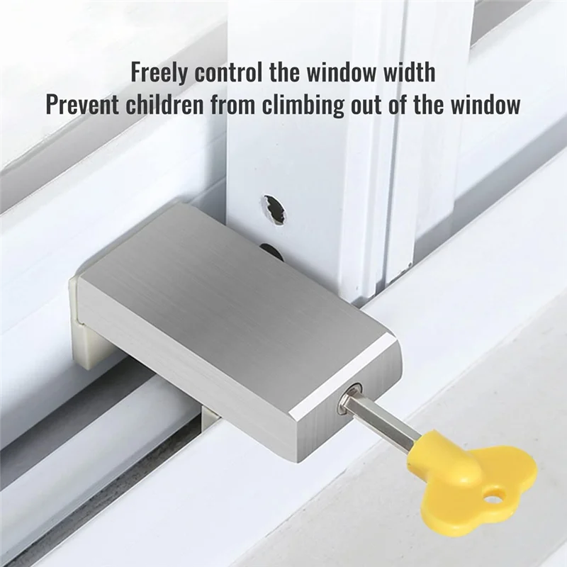 ABUO-2PCS Adjustable Window Security Locks Window Limiters For Position Stopper Child Safe For Sliding