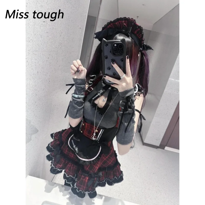 

Subculture, сексуальные комплекты из 2 предметов для девочек, женские укороченные топы без рукавов Y2k + пышная юбка на бретелях, Harajuku, женские ретро-наряды для косплея, новинка