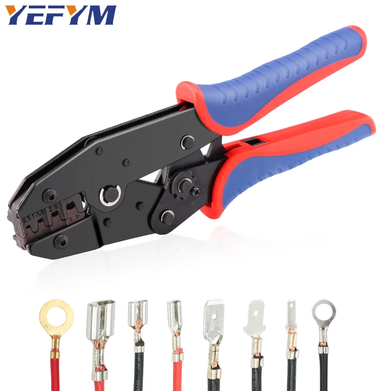 

Nou-Insulated Open Barrel Terminals Crimping Tools YF-04B Ratcheting Crimpers Pliers AWG 20-10 (0.5-6mm²) For 2.8/4.8/6.3/431B