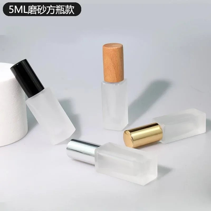 Frasco de spray de vidro grosso 5ml/10ml/15ml, frasco de teste de perfume transparente fosco, design à prova de vazamento, embalagem cosmética diy