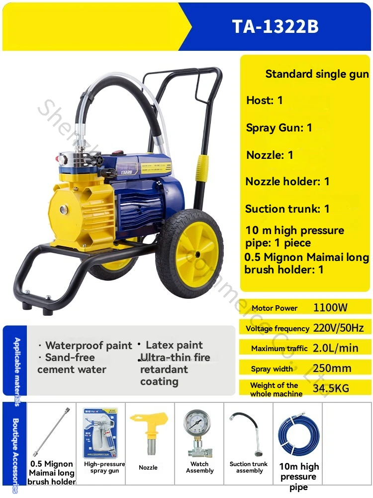 Spruzzatore di vernice airless in lattice Vernice speciale a stantuffo Macchina a spruzzo elettrica automatica per vernice airless ad alta pressione