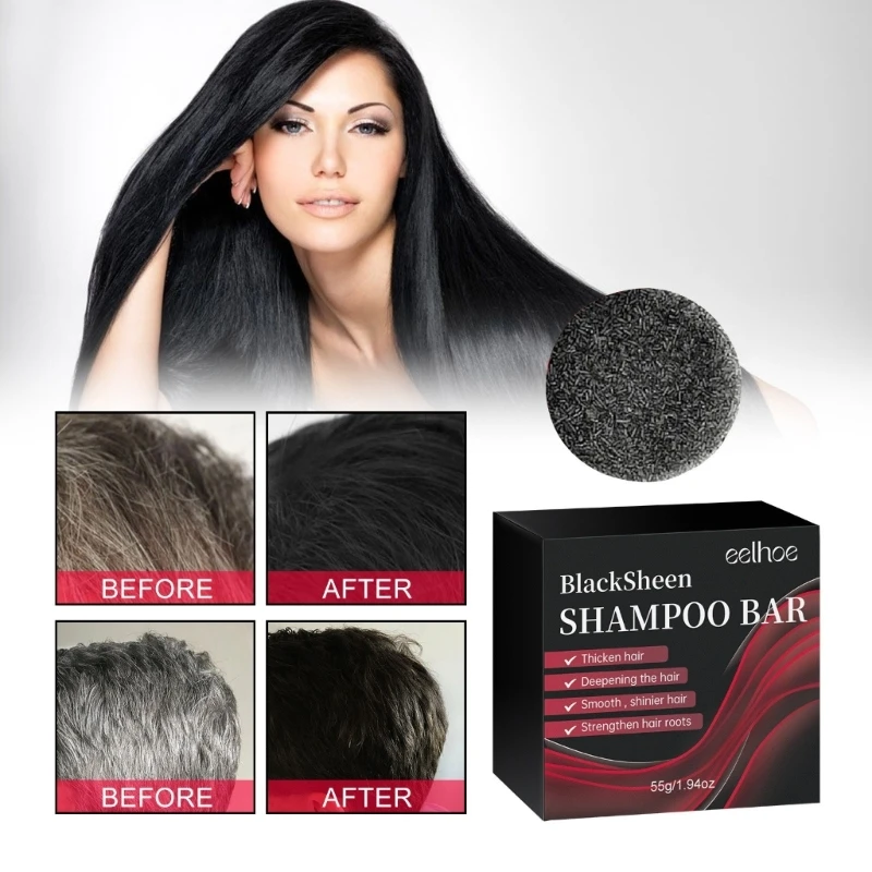 Black Hair Thickening Shampoo Bar Amplify Hair Density Repair Damaged Hair Travel Friendly Solid Soap Easy to Use for Home