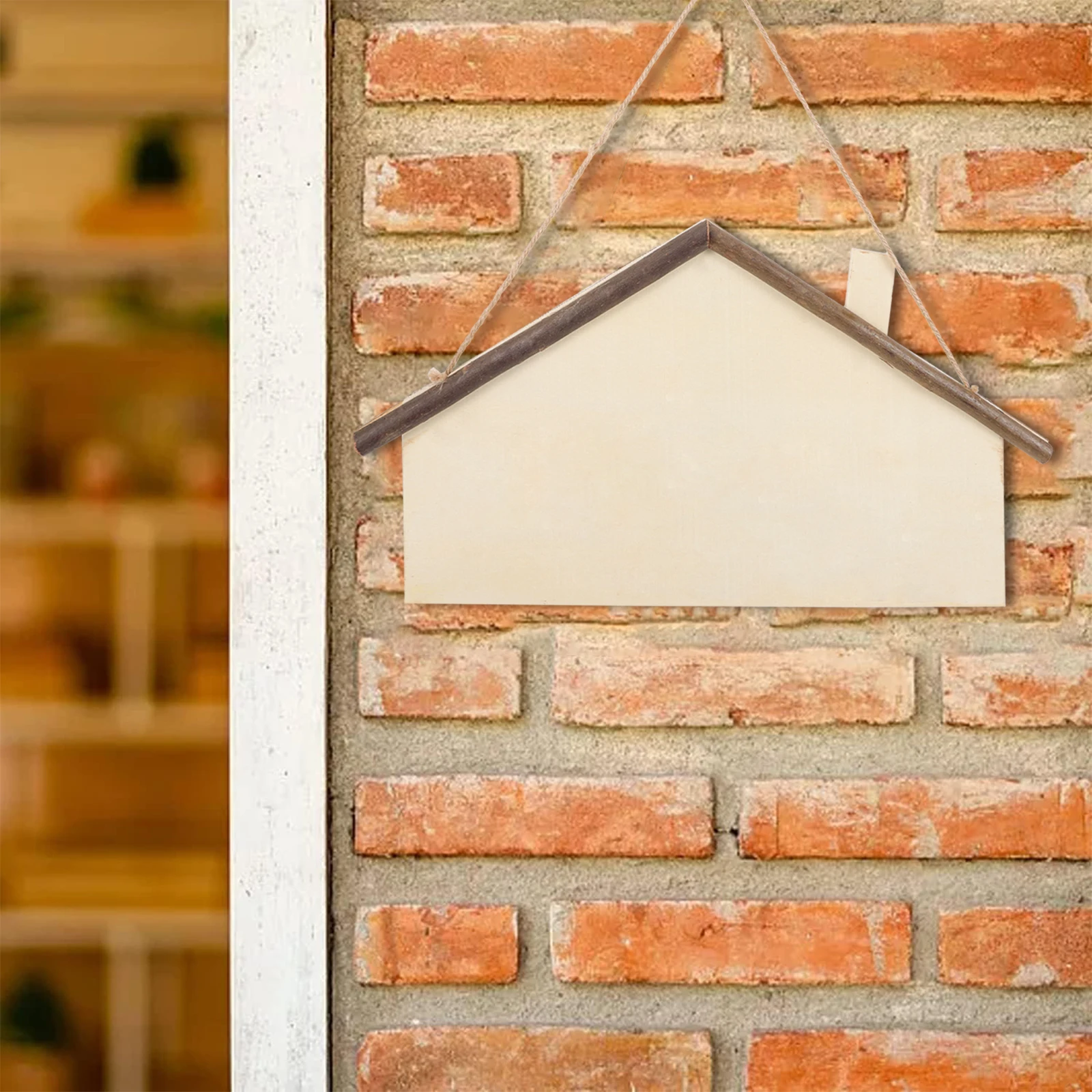 

Unfinished Wooden Sign Blank for DIY Crafts Home Decor Hanging Door Hemp Rope Vintage Smooth Creative Handicrafts