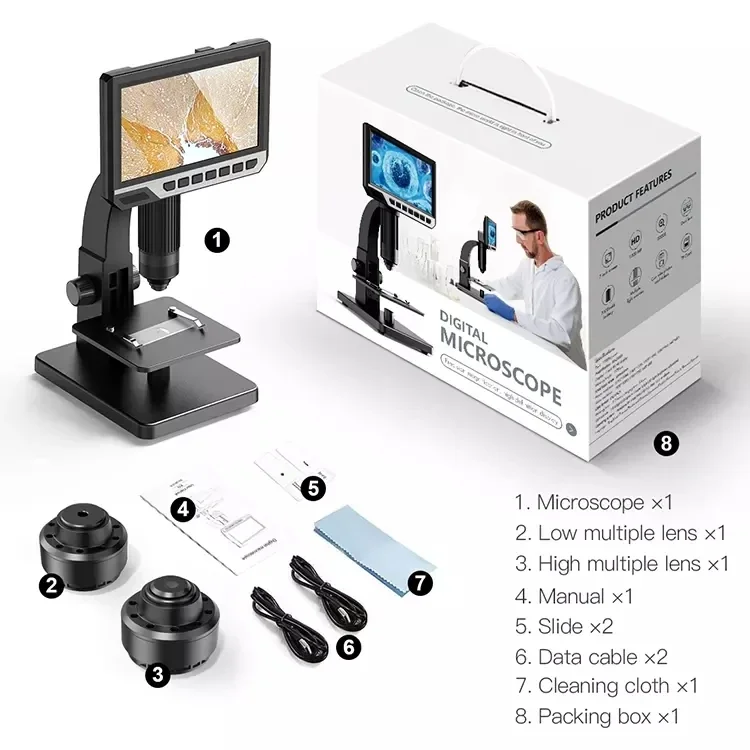 Factory price 2000X Digital 7 inch HD LCD display electron microscope Electronic Digital magnifier