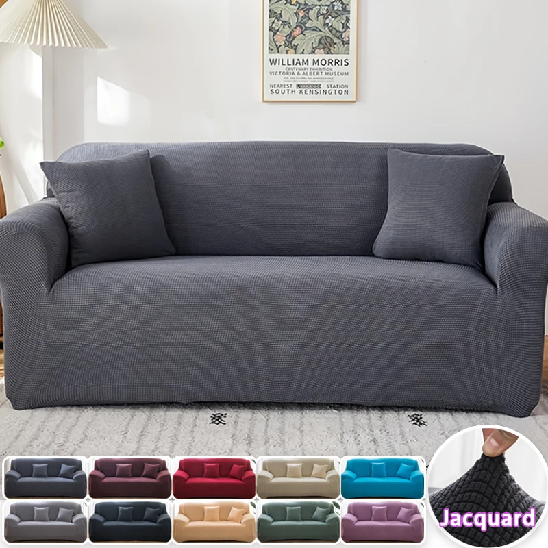 

1pc Stretchable Polar Fleece Sofa Cover Pet-Friendly Jacquard Sofa Couch Protector for Living Room Bedroom Office Home Decor