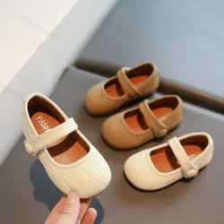 New Kids PU Leather Shoes Girls Princess Shoes Breathable Flats Mary Janes White Brown Children Baby Toddler First Walkers Shoes