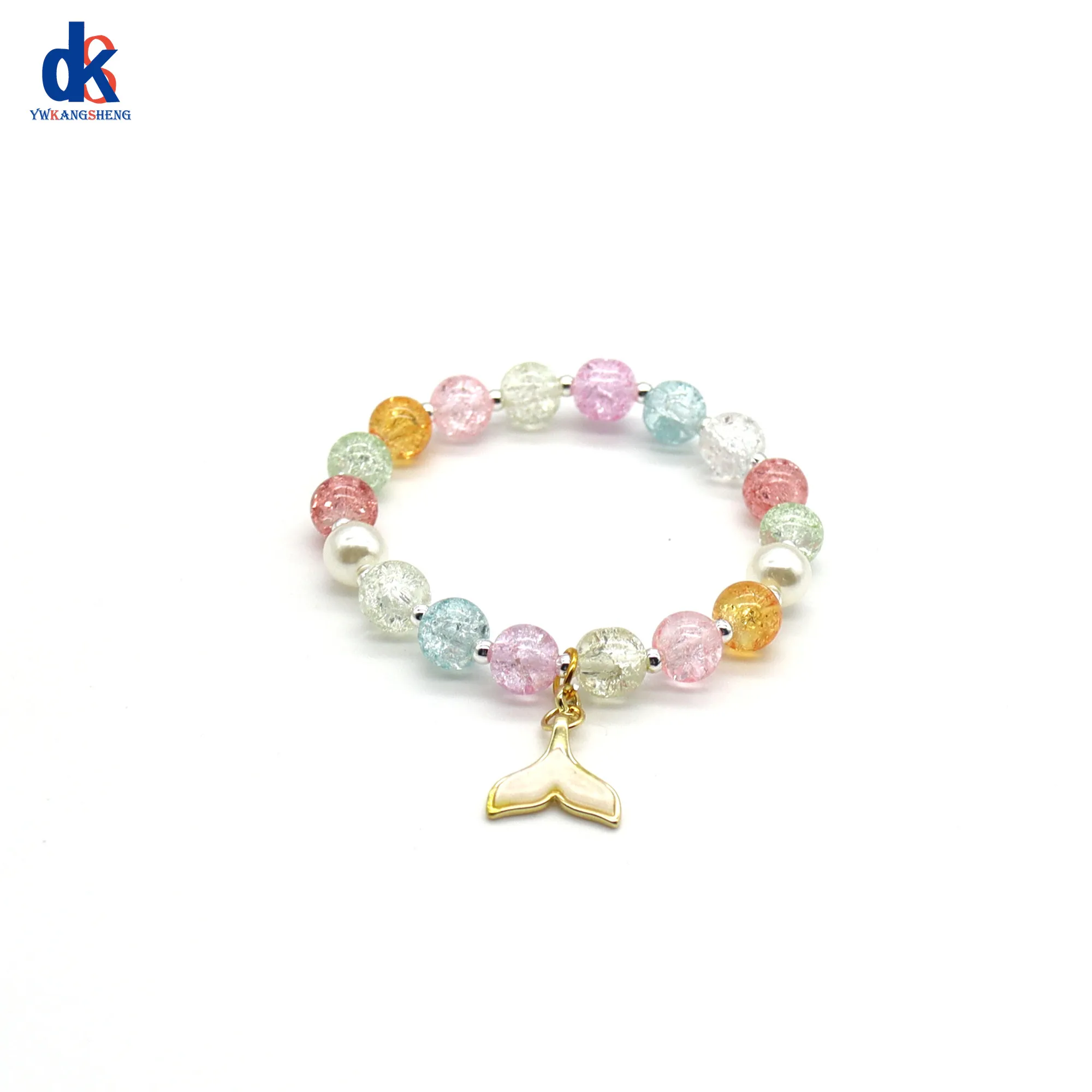 New Bracelet for Girls Candy Color Adjustable Mermaid Fishtail Rabbit Christmas Pendant Beads Bracelets Children Fashion Jewelry