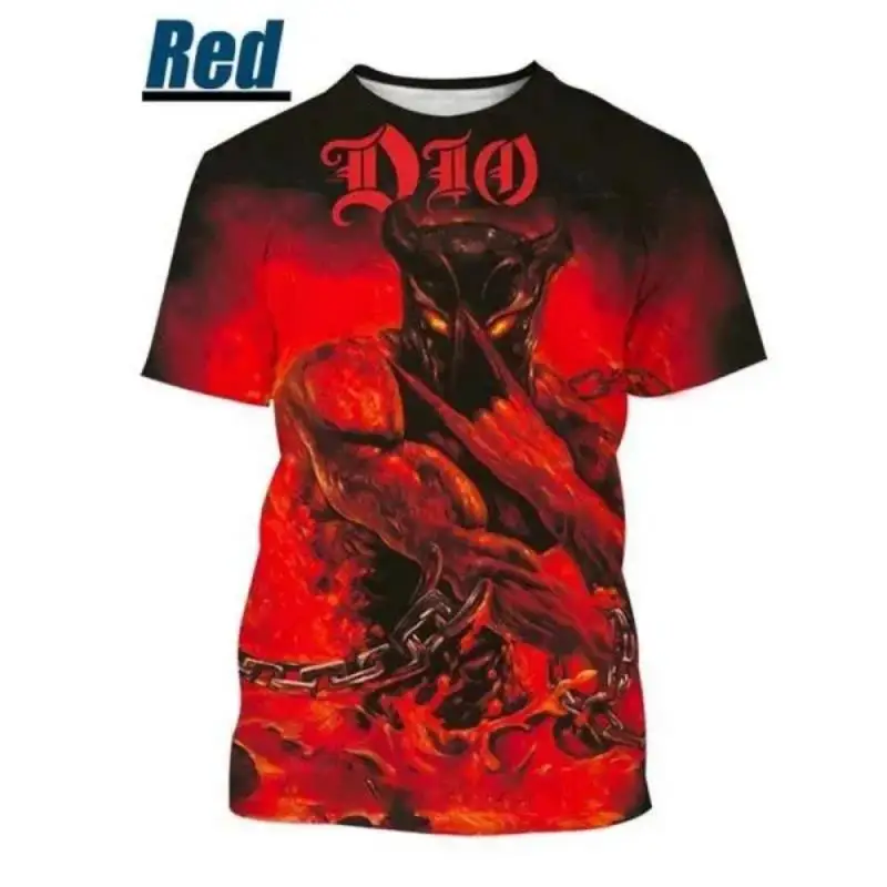 Fashion Men Clothing New Heavy Metal Rock Dio Band 3D Print T-shirt Hip Hop Street Unisex Oversized T Shirt Harajuku Tops Tees