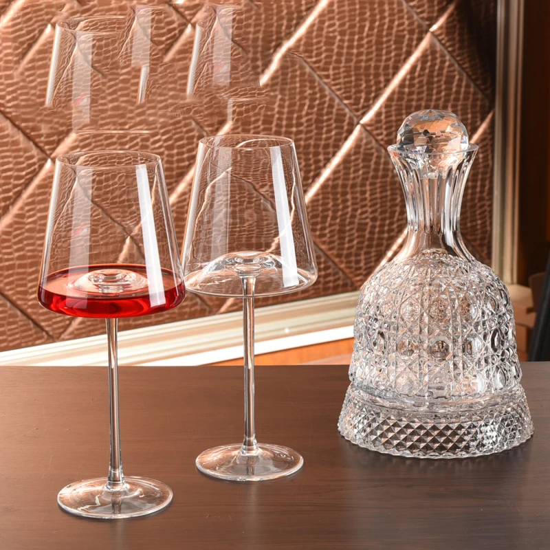 Copa de vino tinto con fondo cóncavo de cristal creativo europeo, copa de vino para el hogar, Internet, celebridad, segunda carafe de vino