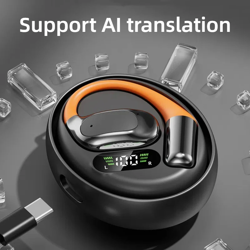 

High Quality AI Translation HI-FI Subwoofer Bluetooth 5.4 High-resolution Dual Sided Surround Sound No in Ear Wireless Earphones