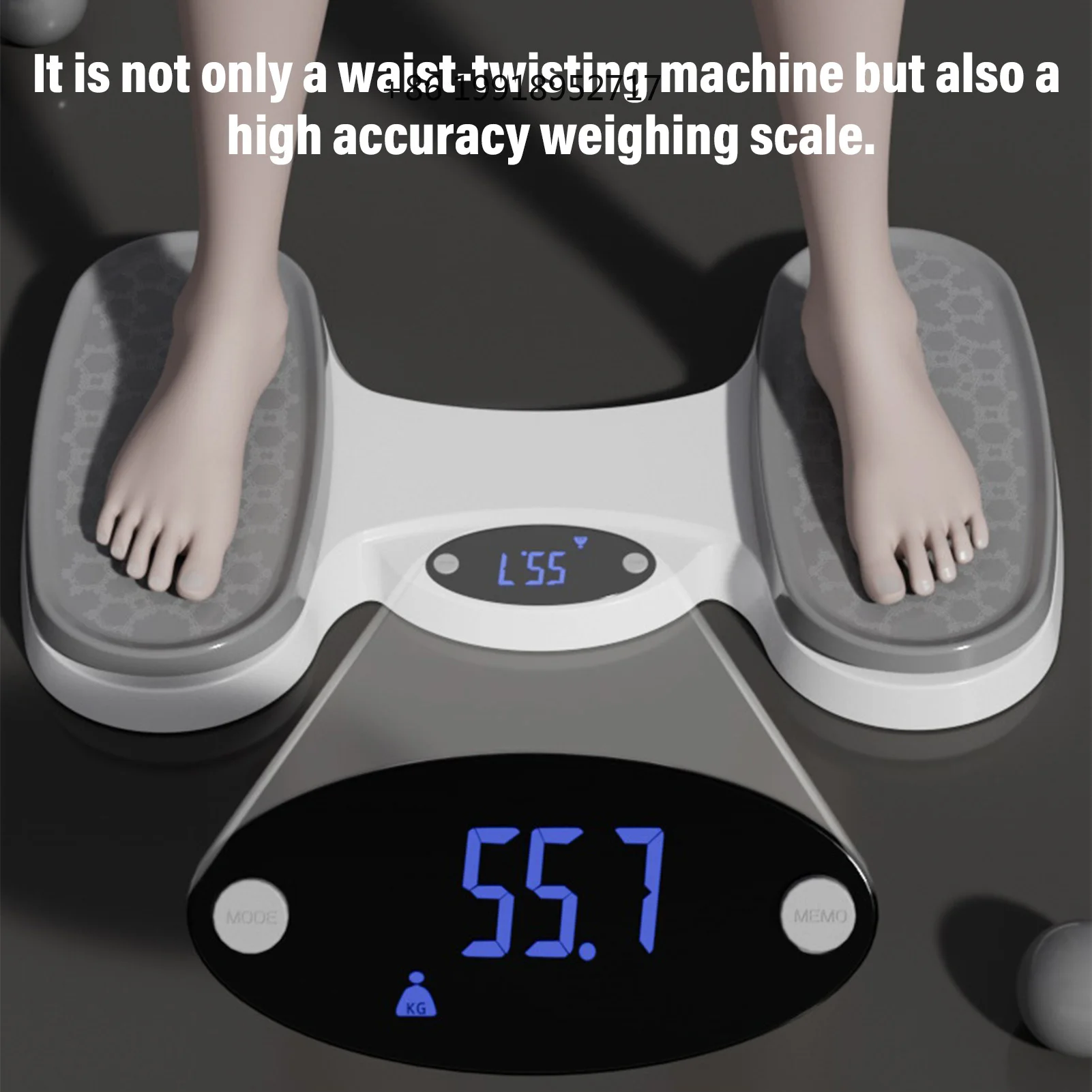 Twisting Board Battery Operated LED Display PP Weighing Scale Compact  Twisting Board Effective Lightweight for Fitness JJ33