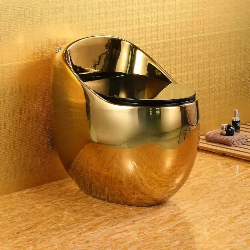 

European style personalized creative golden toilet super swirl siphon silent toilet