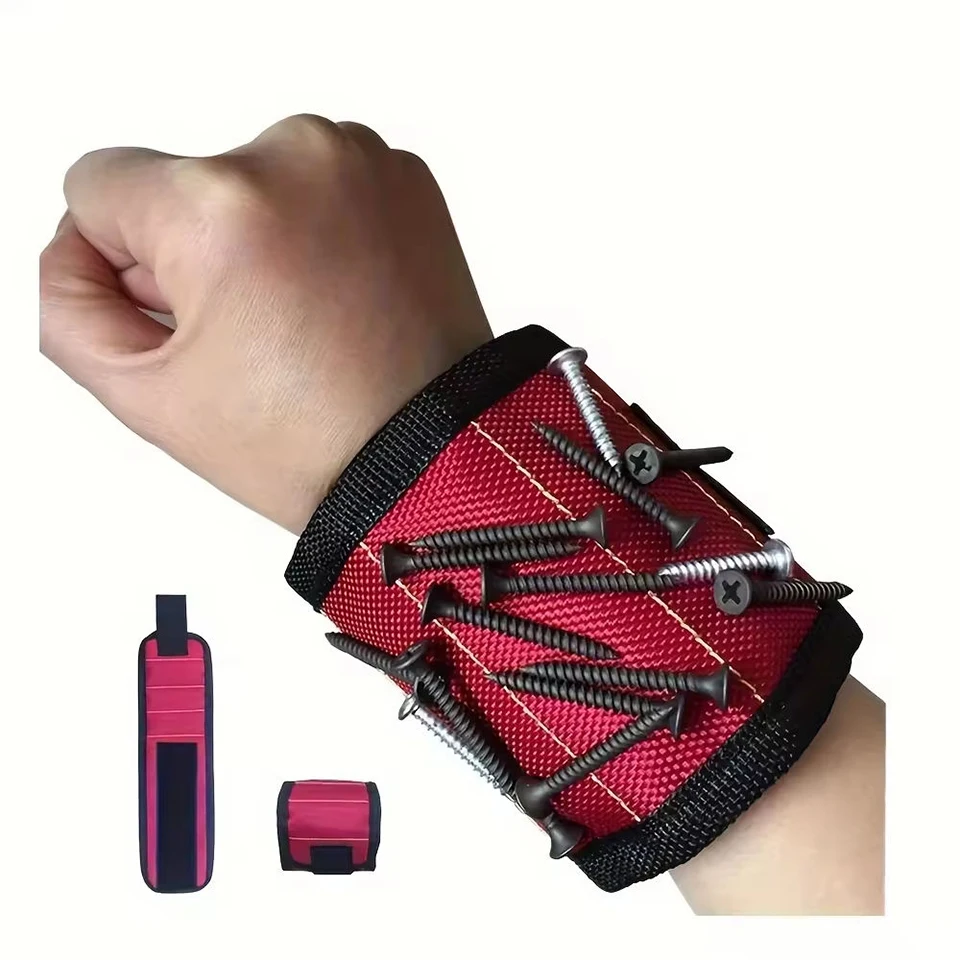 Professional Magnetic Wristband -Strong Magnetic Screw Holder & Tool Organizer for Construction, Repair& DIY Projects CW-1