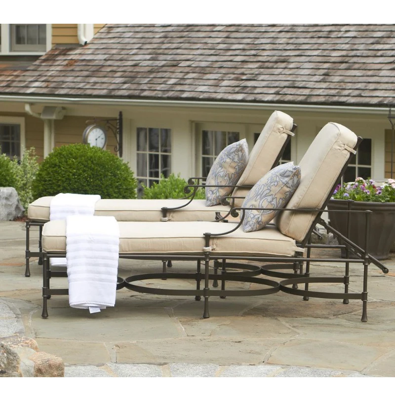 Elegant Garden Patio Terrace Deck Cast Aluminum Adjustable Chaise