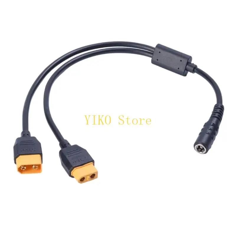 K32C DC5521 Female to Double 60 Male/Female Power Cable, PVC Y Split Power Wire for Compactly Battery Electronics Setups
