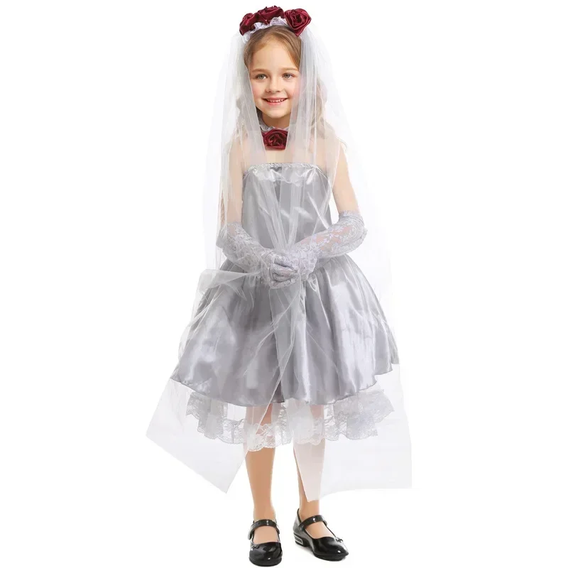

New Halloween Children Cosplay Horror Ghost Bride Costume