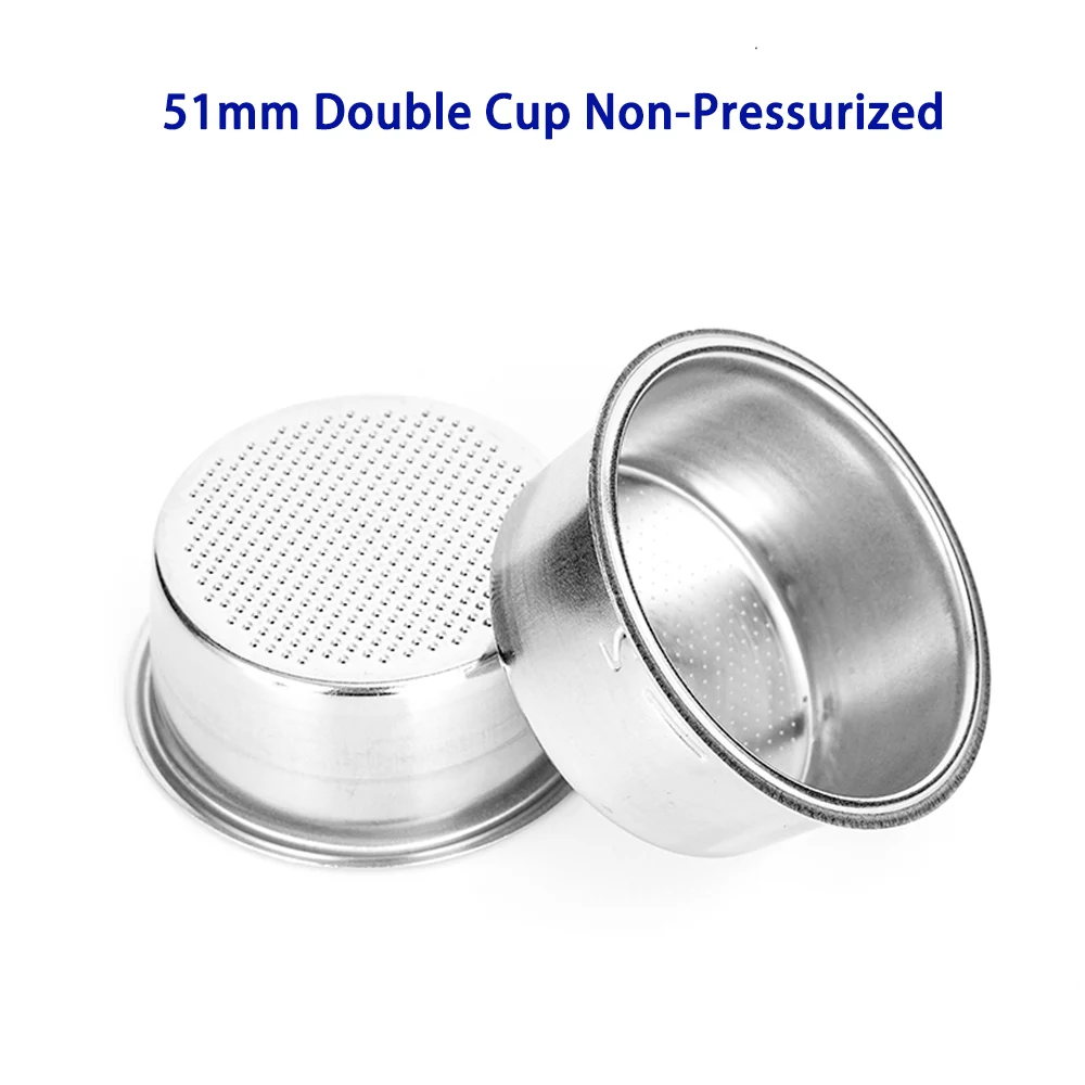 51mm Coffee Filter Basket Stainless Steel Replacement 0.3mm Hole 1/2/4Cup For Espresso Portafilter Tools Barista Accessories