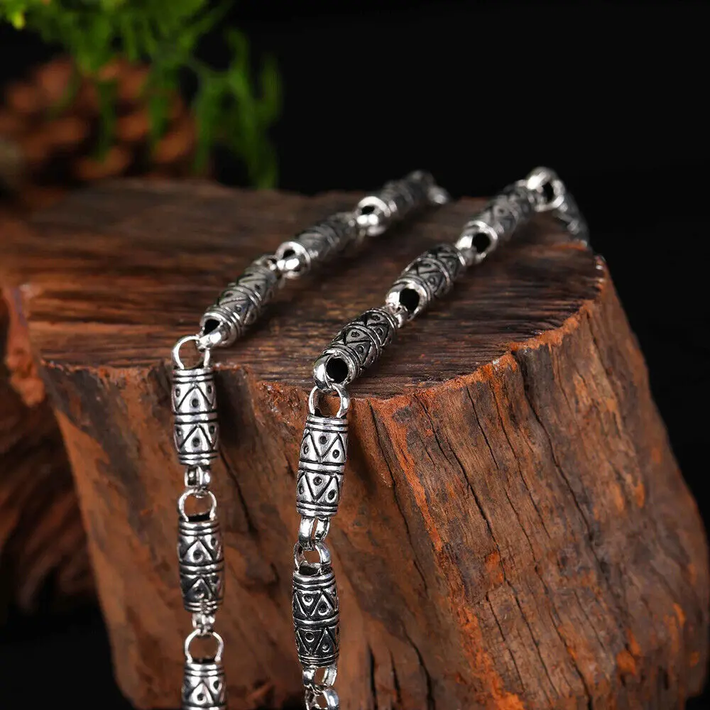 

Real 925 Sterling Silver 6.5mm Unique Knot Bead Link Chain Necklace 17.7"-23.6"L