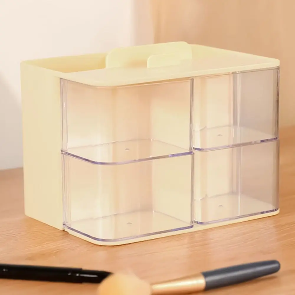 Durable Multi Grid Stationery Storage Box Dust-proof Large Capacity Pen Container ABS+PS Transparent Makeup Brush Holder Student