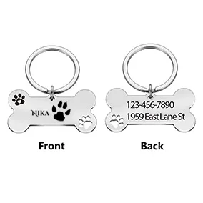 

1 pc sharp dog footprint Custom Name and number Laser Engraving Dog Tag Personalized Dog Tags Pet Accessories For Dog