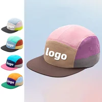 Custome Logo 5 Panel Color Matching Quick-drying Hat Big Head Wide Brim Sunshade Casual Flat Edge Baseball Cap for Men and Women