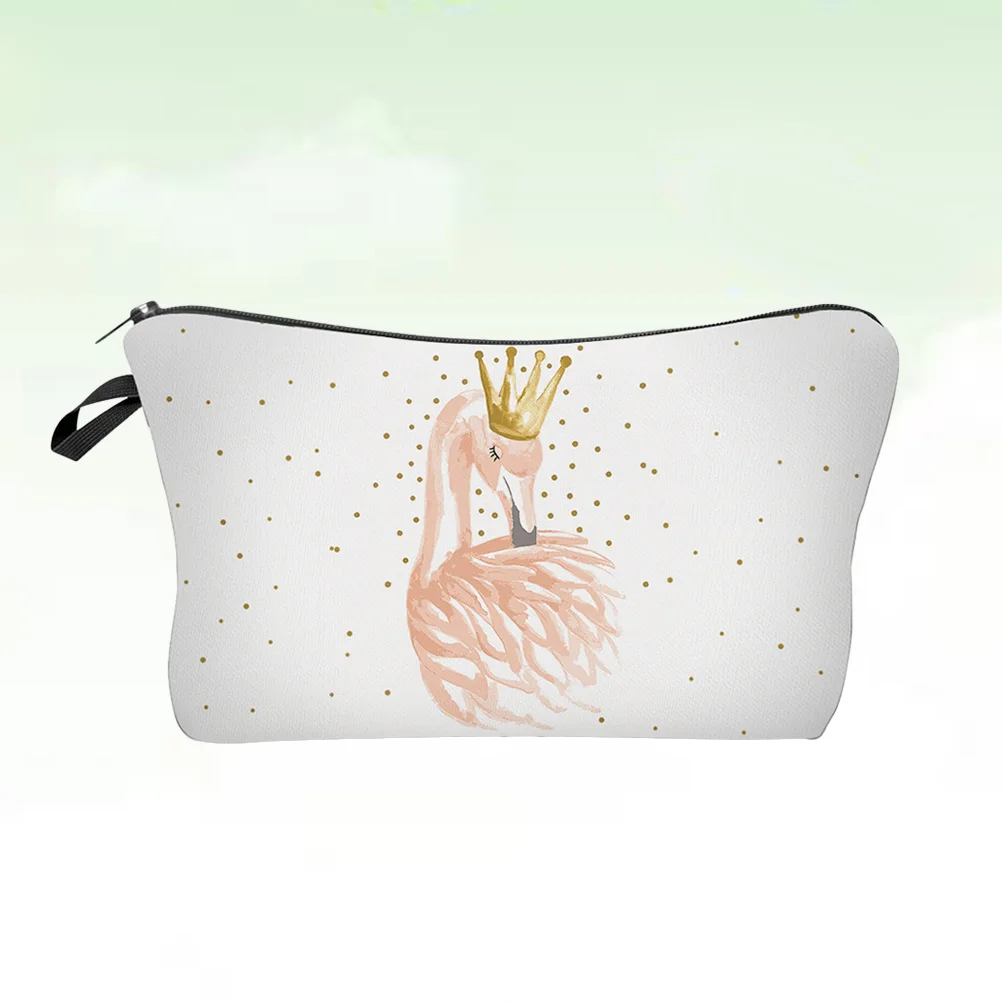 

1pc Flamingo Print Makeup Bag Large Capacity Waterproof Pouch For Women Girls Travel Organizer Zipper Storage Case