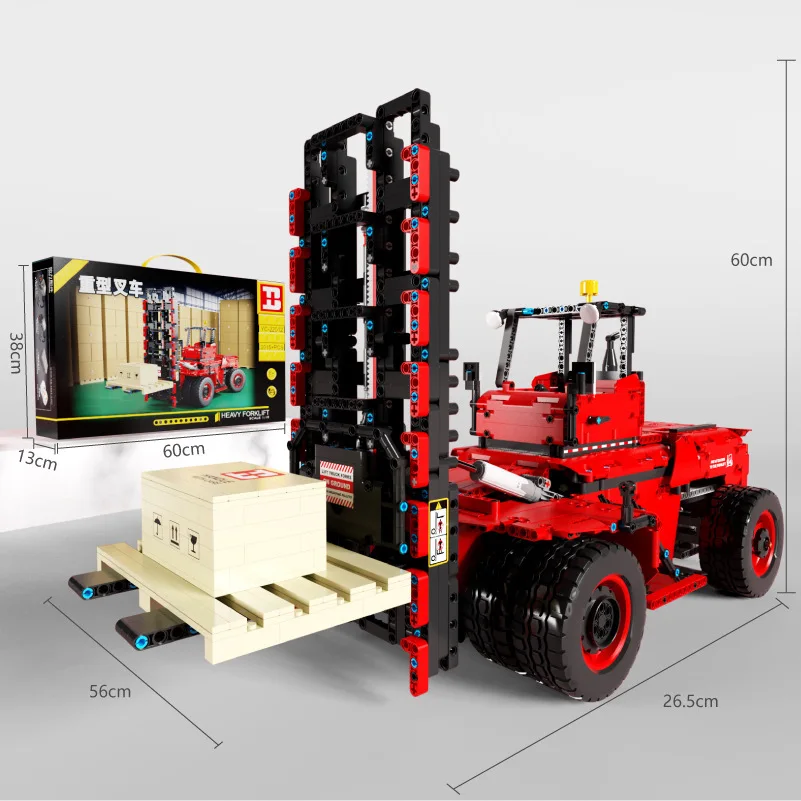 Tech Mechanical 6-Wheel Forklift Building Blocks - Remote-Controlled Electric Engineering Vehicle, Advanced STEM Construction