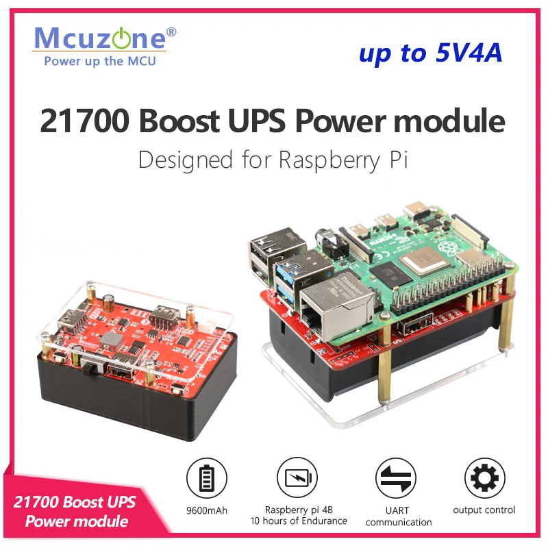 21700 charge and boost PowerBank, 5V2A 5V4A dual controlled output,UART communication, Raspberry Pi 4B 5V3A, NVIDIA Jetson UPS