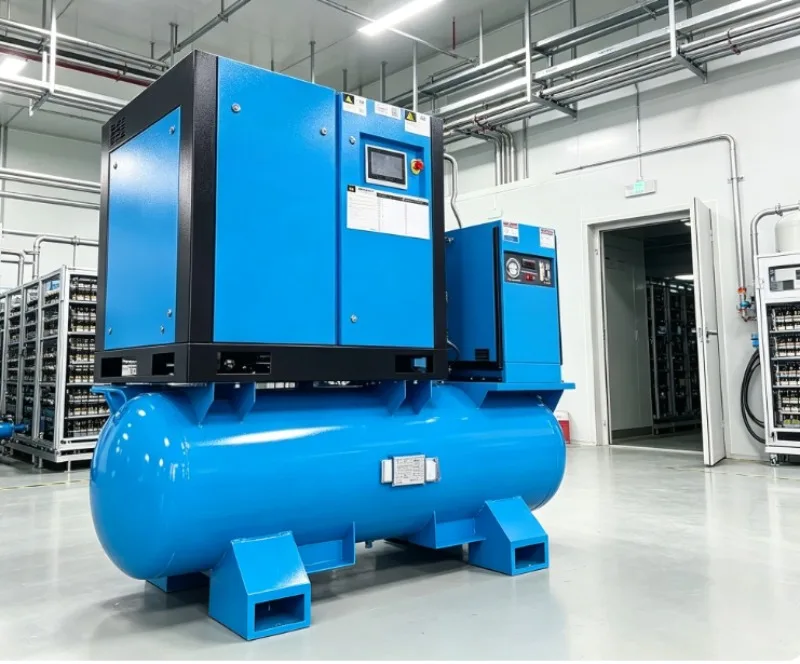 22KW VSD Split Type Screw Air Compressor, 16bar 2.4m³/min Industrial Air Compressor With Single Tank For Laser Cutting Equipment