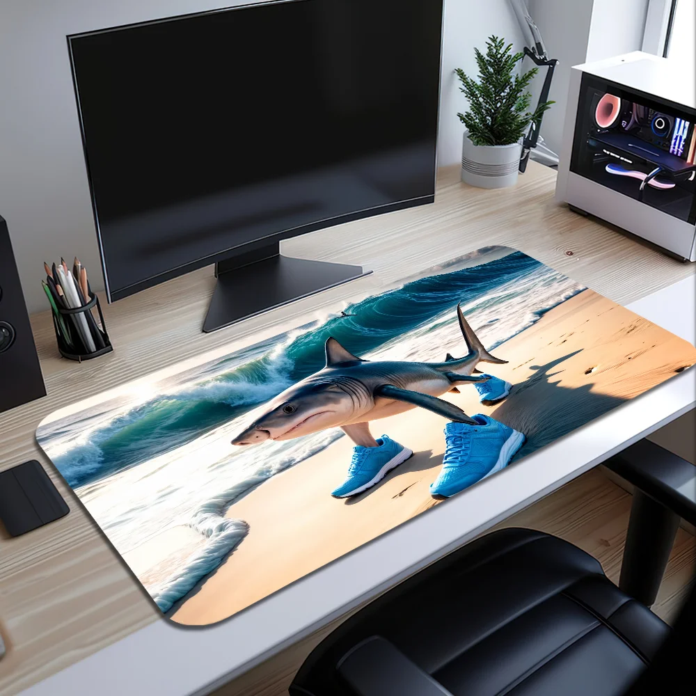 I-Italian Brainrot Funny Mouse Pad Desk Mat Large Non-slip Anti-fray Keyboard Ergonomic Office Rubber PC Home Custom