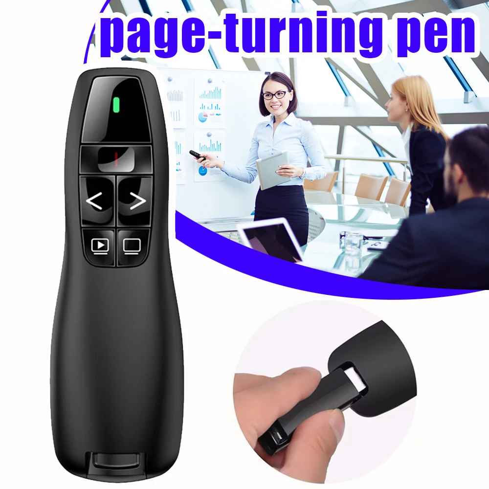 2025 New 2.4GHz Wireless USB Presenter Remote Control PPT Pen With Red Light Suitable For PowerPoint and Slide Control 1 Pcs