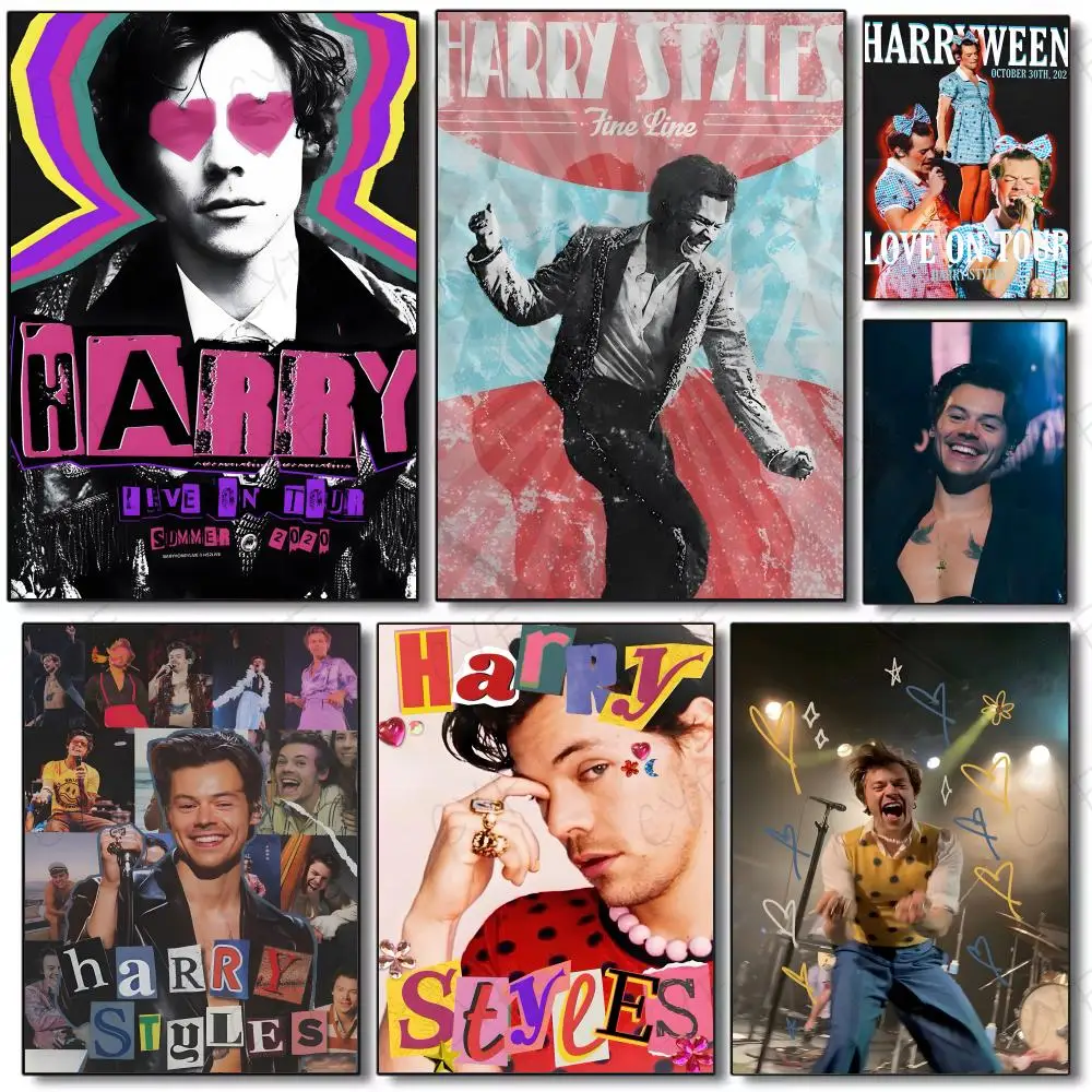 Singer H-Harry S-Styles Poster Poster Painting Wall Art Mural for Living Room Home Decor and Gifts