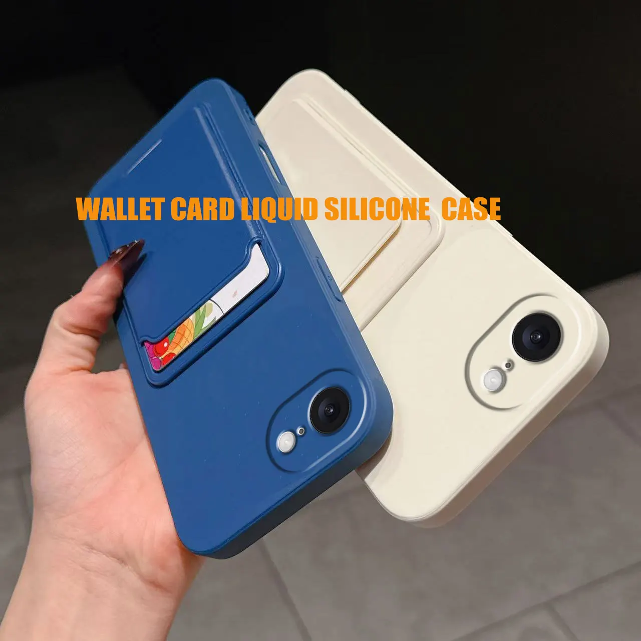 Capa para apple iphone 16e suporte de cartão de silicone líquido capa de pele de telefone macio 16promax 16 plus à prova de choque bolso traseiro carteira funda