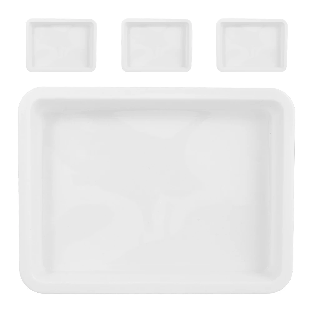 4pcs Laboratory Tray Acid Alkali Resistant Leakproof Design Plastic Lab Trays For Chemical Experiment Reagent Storage Handling