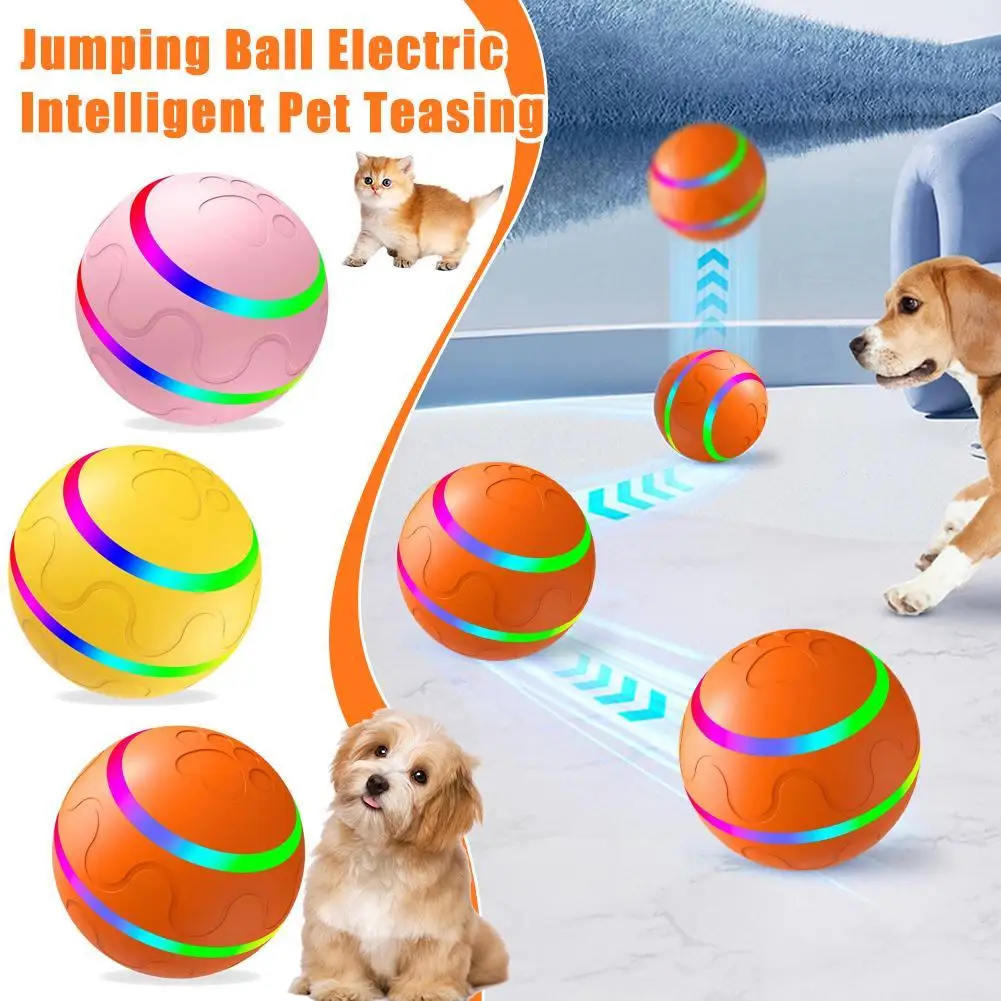 Electric Pet Toy Tease Pet Toy Ball LED Light Tease Pet Ball USB Charging Will Move Boredom To Play Pet Electric Ball 1PCS