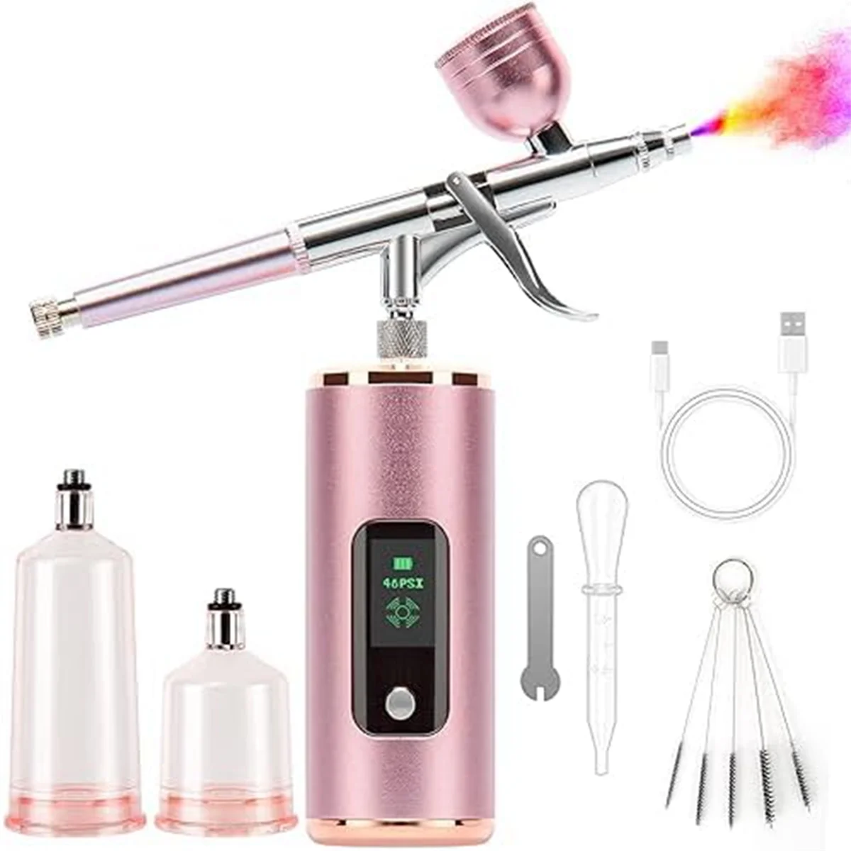 46 PSI Airbrush Set with Compressor Suitable for Model Paint, Tattoo, Manicure, Cosmetics