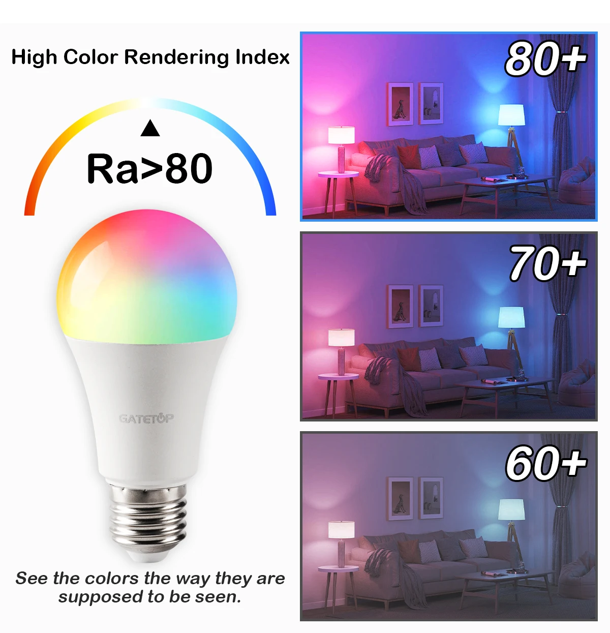 LED RGB A60 Bulb Multicolor light E27/B22 Base 16 Colors AC100-240V Smart lighting Dimmable 24 Key Remote Control