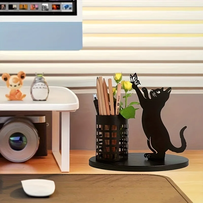 new-style-creative-black-cat-iron-pen-holder-desktop-storage-supplies-desk-ornaments-office-student-stationery-special-gifts