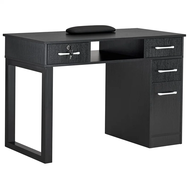 

Современный маникюрный стол с ящиками и столешницей из закаленного стекла для салонов красоты, отелей, гостиных, домашнего офиса, мастерских