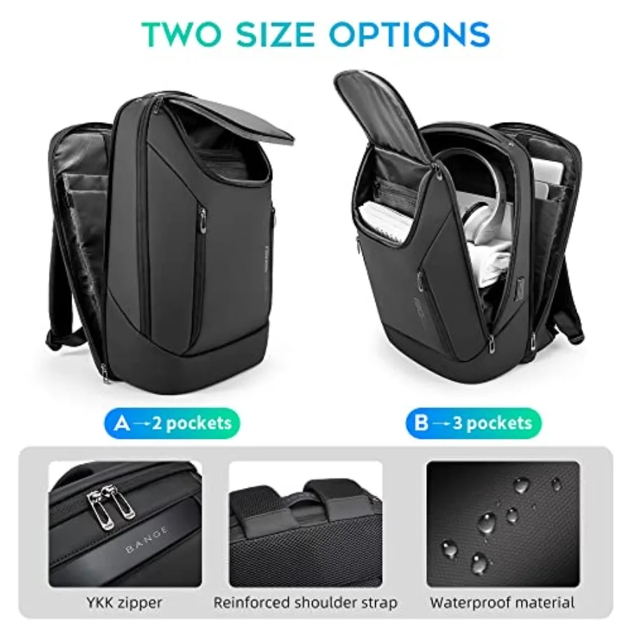 Business Smart Backpack Waterproof fit 15.6 Inch Laptop Backpack with USB Charging Port, Travel Durable Backpack view 3