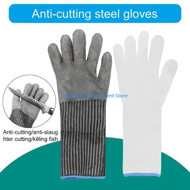 E1PD Stainless Steel Mesh Metal Chainmail Gloves Butchers Glove for Cutting