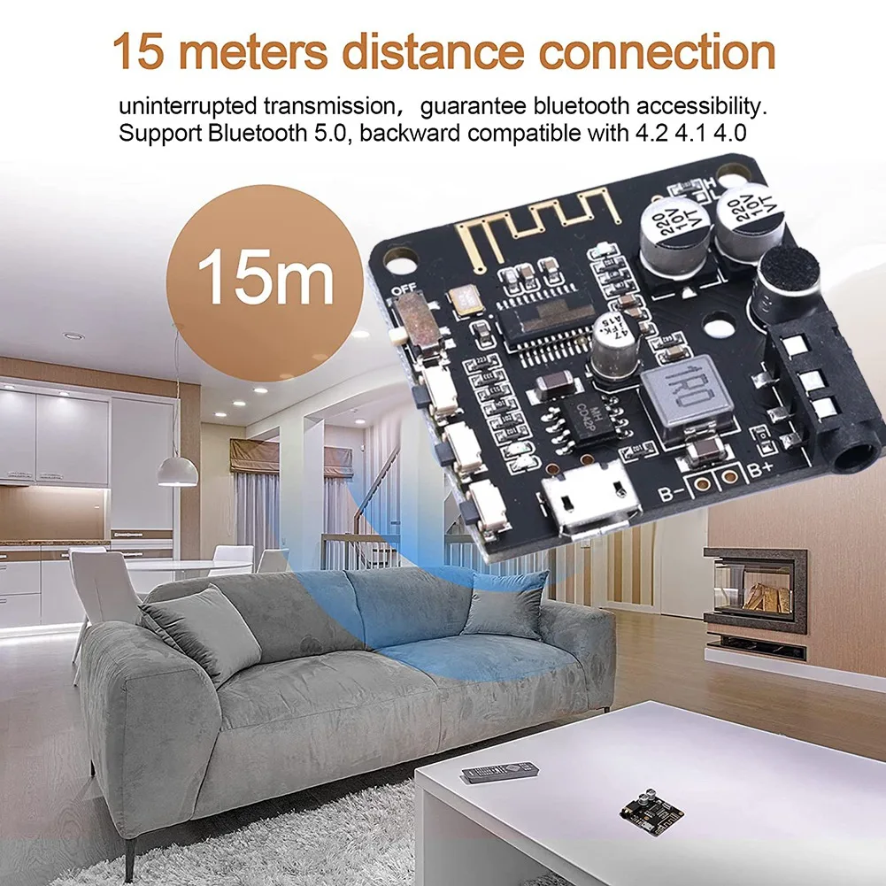 B16C-BT5.0 Audio Pro Receiver With AUX Audio Cable MP3 Bluetooth Decoder Lossless Car Speaker Audio Amplifier Board Module