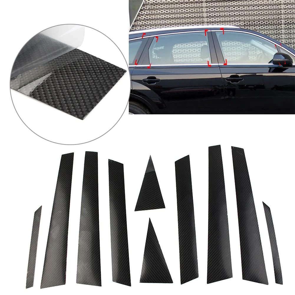 10 Pcs Car Exterior Door Window B Pillar Post Cover Trim Decorataion Accessories For Audi Q7 SQ7 4M 2016 2017 2018 2019