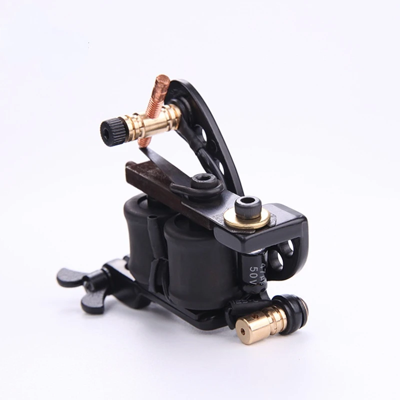 1PC Professional Tattoo Coil Machine 10 Wrap Coils Tattoo Gun Machine Alloy For Liner and Shader Body Makeup Tattoo Supply Black