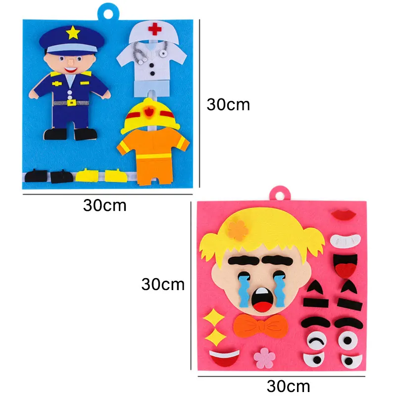 Montessori habiller Parish matériel jouets éducatifs coller changement du visage Expression jouets Parish jeux de développement pour les tout-petits